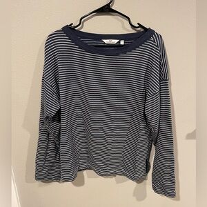 Vineyard Vines Navy Striped Women's Long Sleeve Heavyweight Top